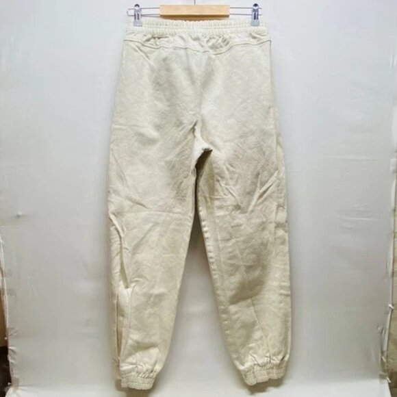 Forever 21 Linen Blend Jogger Women's Small Cream Heavy Cotton Elastic Waist EUC - Picture 6 of 11